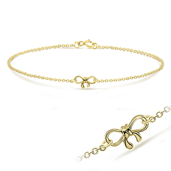 Bow Gold Plated Silver Anklet ANK-107-GP